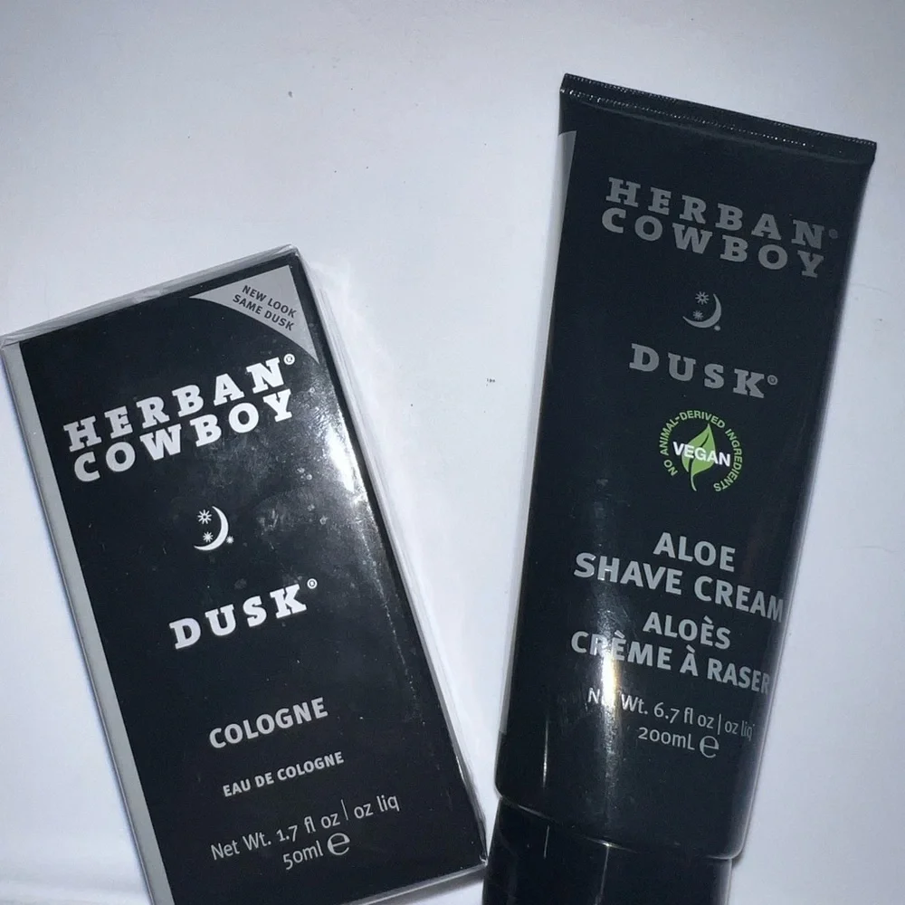 Herban Cowboy Dusk Aloe Shave Cream and Cologne Set - Black